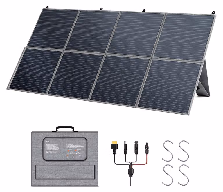 Pannello solare pieghevole da 400 W, 41 V, monocristallino, per campeggio e camper