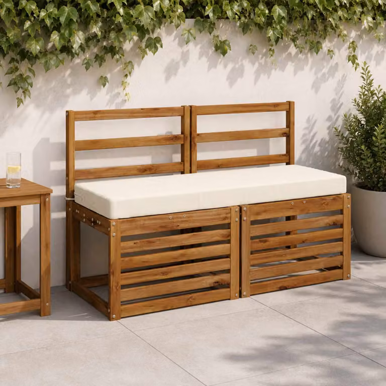 Cuscino per panchina vidaXL SOEST in poliestere con rivestimento rimovibile e resistente ai raggi UV, colore beige