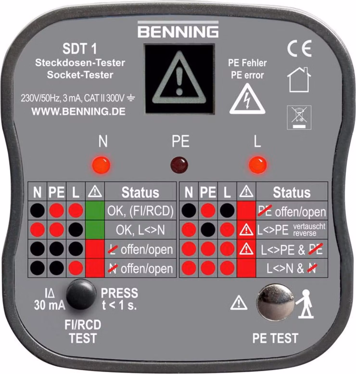 Tester per prese SDT 1 Benning | 4014651200531