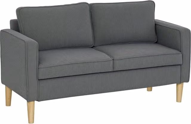 Divano Letto 2 Posti Giordanoshop in Velluto Grigio con Contenitore e Cuscini, L: 140 cm, P: 63 cm, H: 79 cm