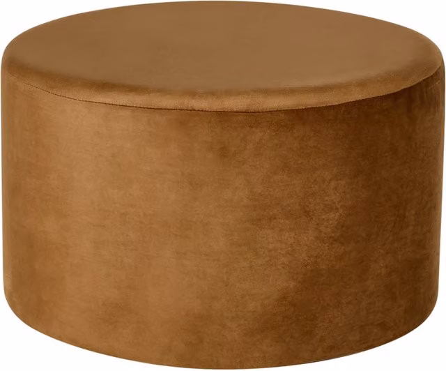 Pouf rotondo in velluto BELIANI marrone e oro per soggiorno e camera da letto L: 61 cm, P: 36 cm, H: 36 cm