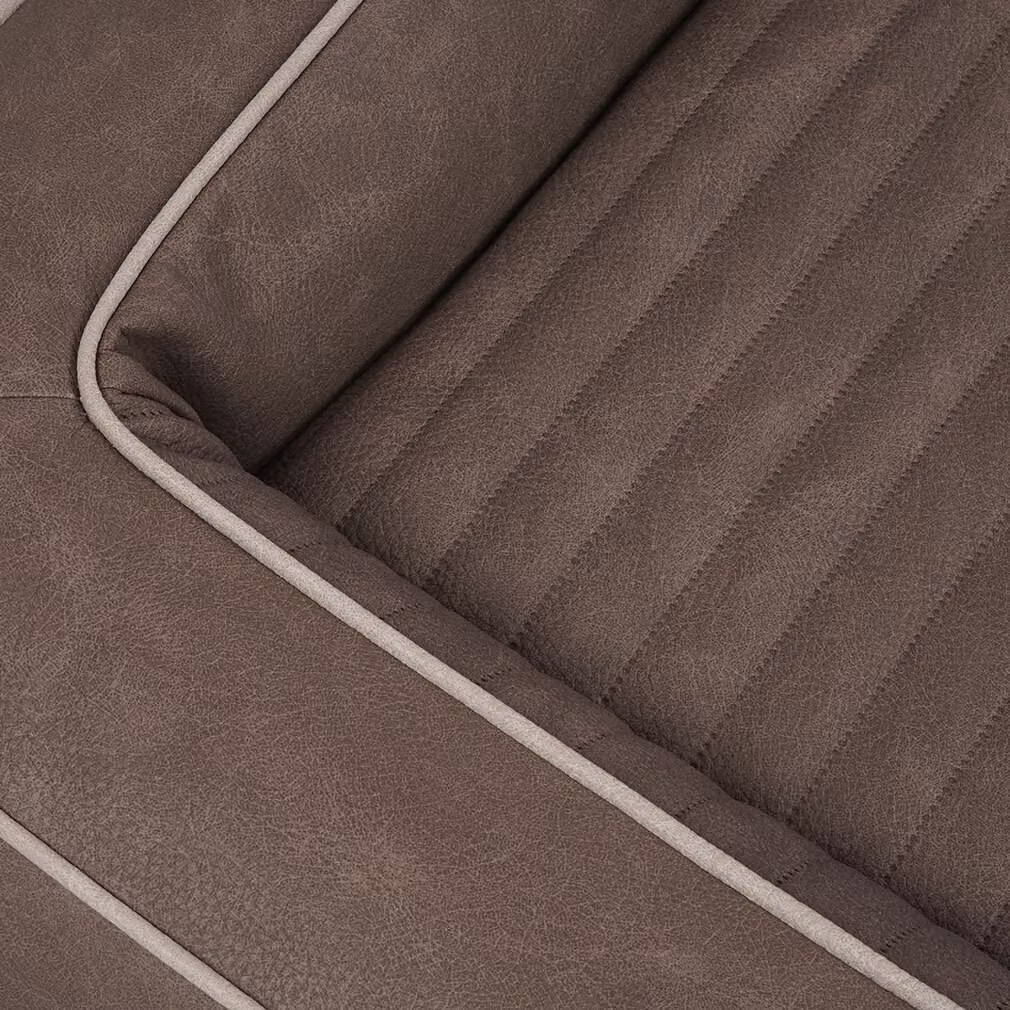 Cuccia ortopedica per cani Knuffelwuff in Pelle finta trapuntata al laser Montego 120 x 100 cm marrone-grigio