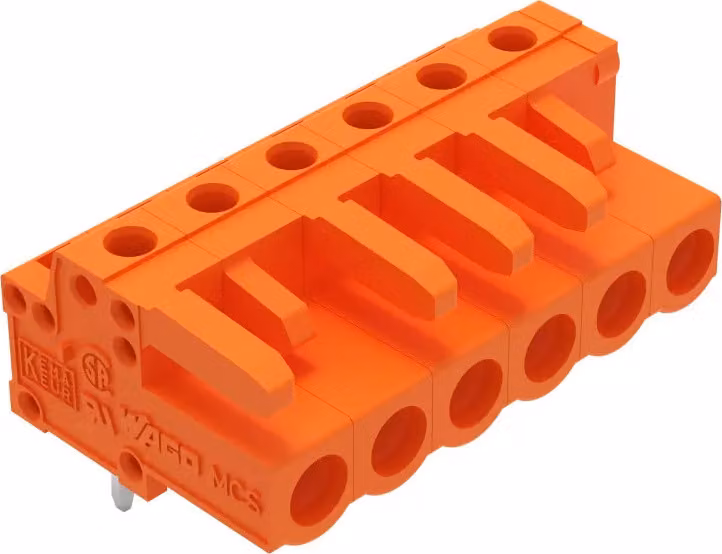 Scheda con contenitore maschio WAGO 232 Numero totale di poli 6 WAGO 232-266 Passo: 5,08 mm 50 pz.