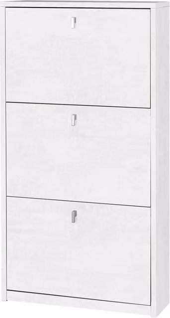 Kit Mobile Scarpiera Sarmog con 3 Ante a Ribalta, Finitura Bianco Ossido Opaco, H117 x L63 x P18 cm