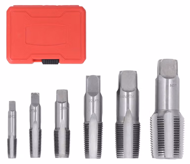 Set di 6 utensili per filettatura NPT per tagli di precisione