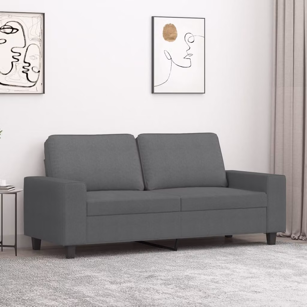 vidaXL Divano Moderno a 2 Posti in Tessuto Grigio con Struttura in Metallo
