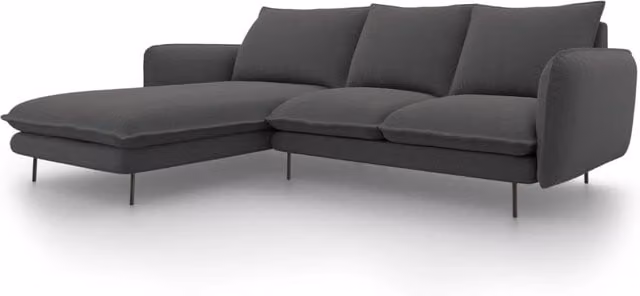 Divano angolare sinistro Vienna Cosmopolitan Design in tessuto grigio scuro da 5 posti – 1