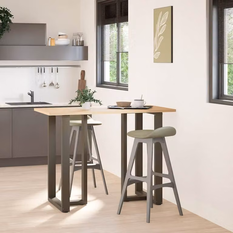 vidaXL Gambe per tavolo da bar forma T 2 pz nere 60x35x(100-101) cm