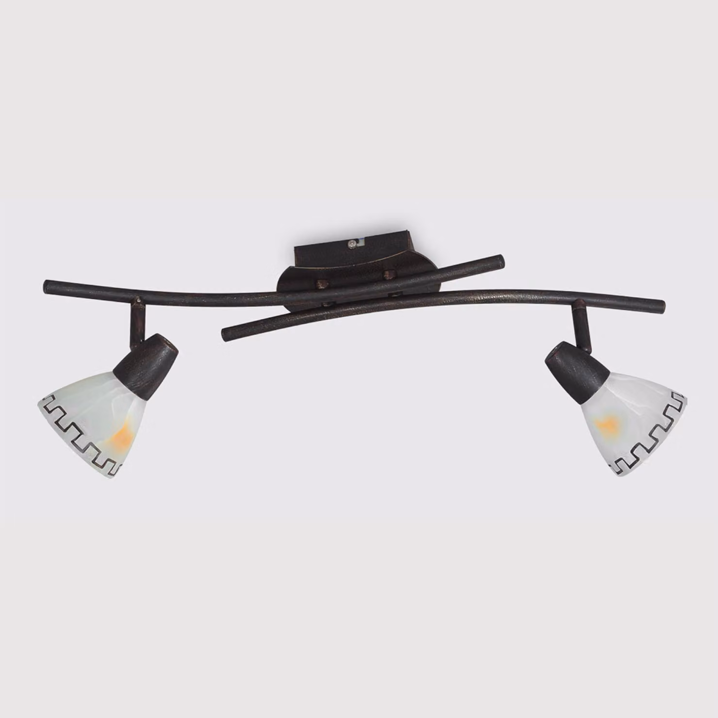Lampada da soffitto  AZTEC 2xE14/40W, marrone/oro/alabastro con decorazione L: 560, H: 200, attacco E14, dimmerabile