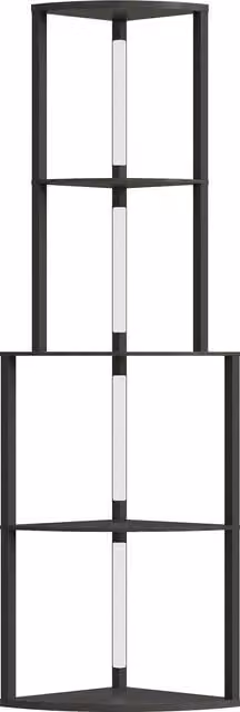 HOMCOM Lampada da terra con 4 ripiani ad angolo e LED dimmerabile, Nero, L 55,5 cm x P 39,5 cm x H 163 cm
