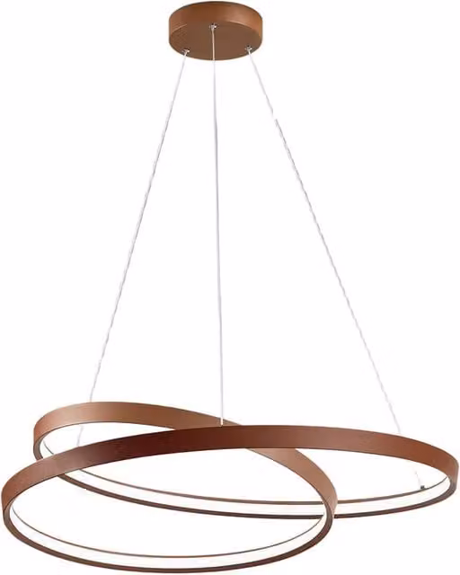 Lampada a sospensione LED Perenz Ritmo in metallo con design a anello moderno, disponibile in bianco, marrone o grigio, con altezza regolabile