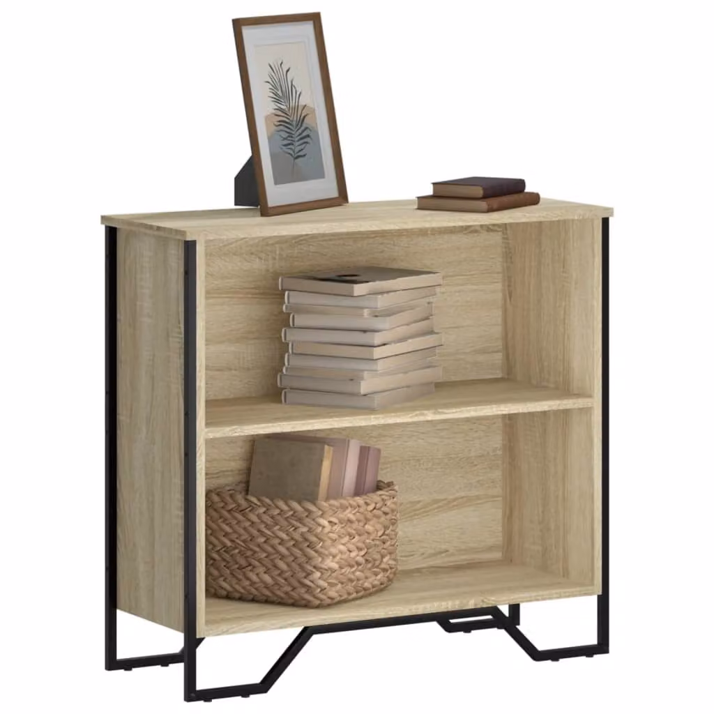 Libreria moderna vidaXL in legno e metallo, colore marrone e beige, L 80 cm x P 31 cm x H 74,5 cm