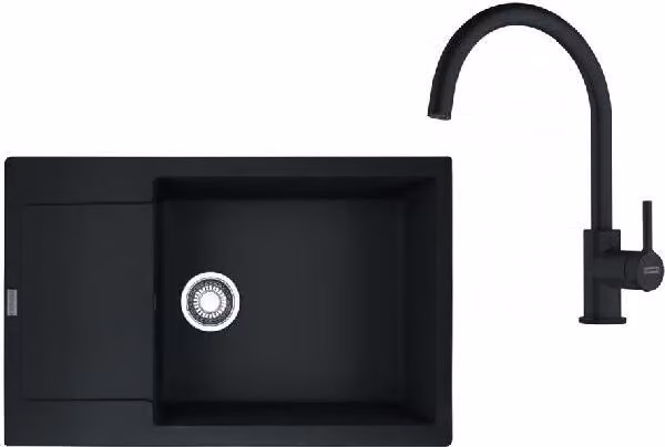 Set Franke - Set da cucina G277MČ, lavello in fragranite MRG 611-78 BB e miscelatore FC 6018.901, nero opaco 114.0700.797