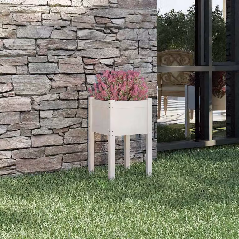 Fioriera da giardino vidaXL in legno di pino bianco L/P/H: 40 x 40 x 70 cm
