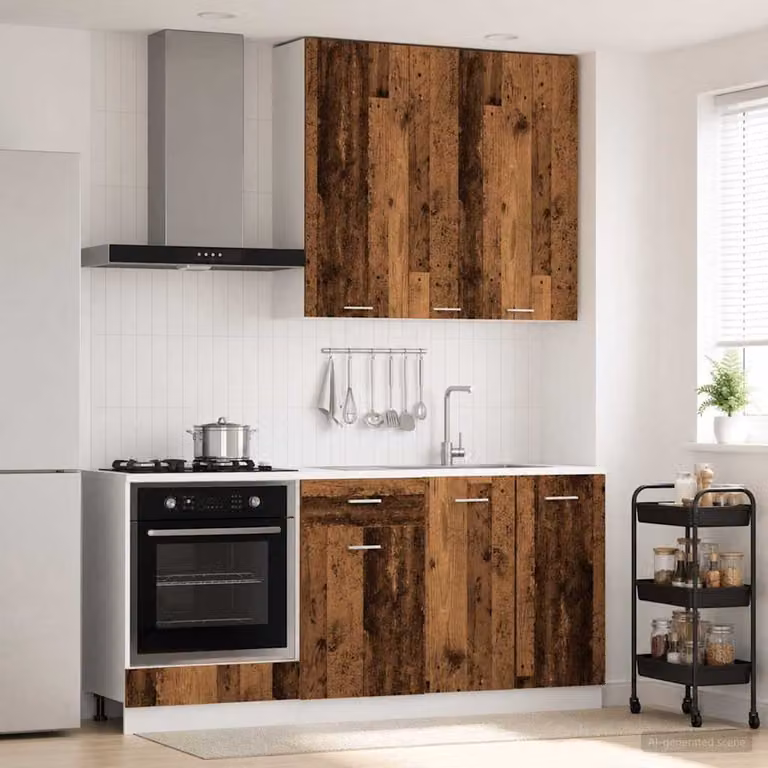 vidaXL Unità Cucina LYON 5 Pezzi Moderna in Legno e MDF Colore Marrone