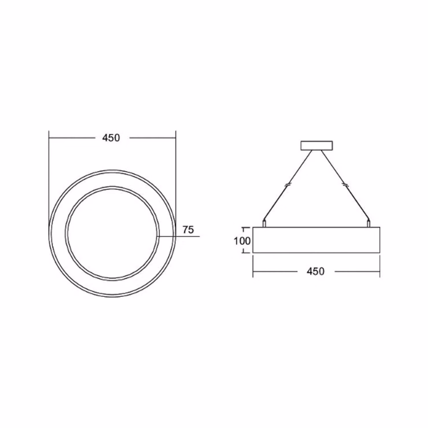 BRUMBERG Anello circolare10 diretto DALI, Ø 45 cm, bianco, 4000K Biro Circle Ring, dimmerabile, Bianco / Opale, Studio / Ufficio, Alluminio, Moderno