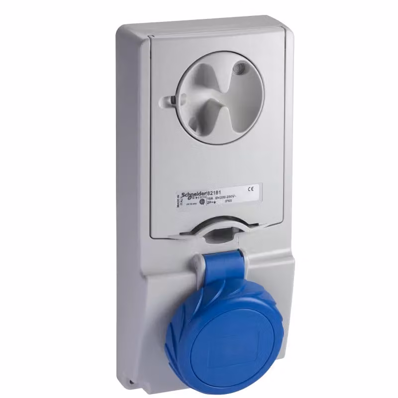 Presa da incasso Schneider Electric con blocco di sicurezza, 16 A, 2 poli + terra, 200-250 V CA, IP65 82181