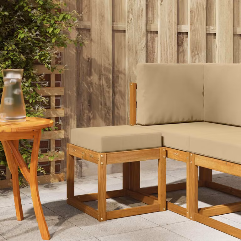 vidaXL Panca da esterno moderna in legno di acacia massello naturale colore marrone/beige L: 105 cm, P: 43 cm, H: 43 cm
