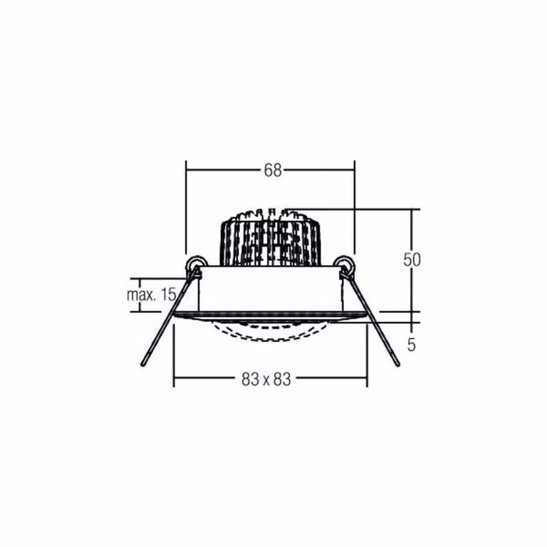 BRUMBERG BB14 incasso dim2warm dimming RC cromo BB14, dimmerabile, Cromo / Argento, Corridoio, Alluminio, Downlight