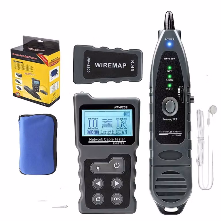 Tester per cavi di rete, modalità di scansione versatile, misurazione accurata della lunghezza, NF-8209