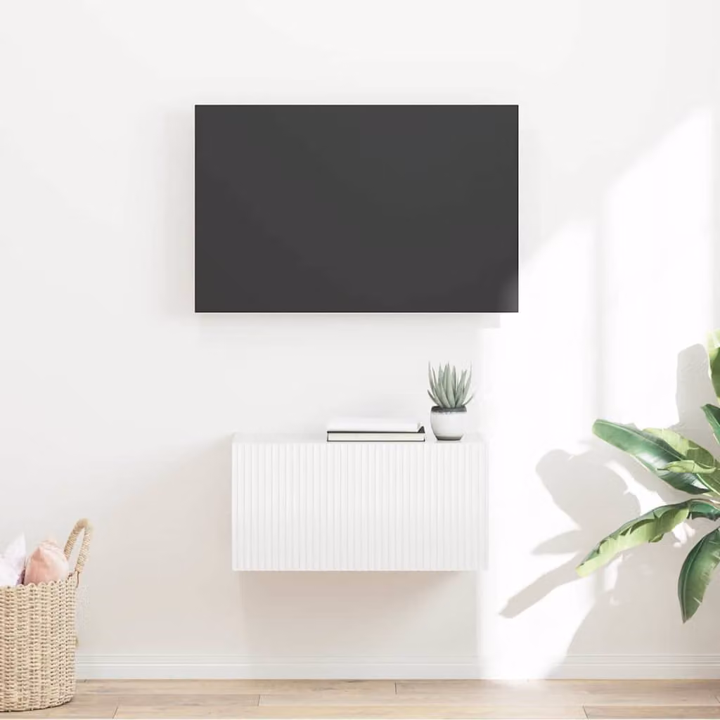 Mobile TV da parete vidaXL moderno in MDF Bianco Lucido L: 60 cm, P: 31 cm, H: 29,5 cm