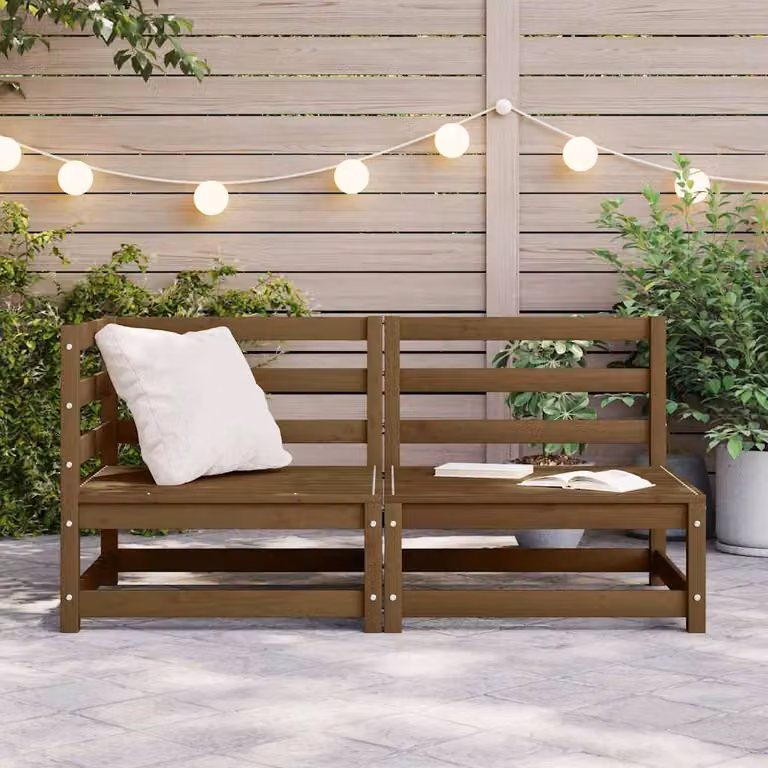 vidaXL Set Divani da Giardino 2 pz Ambra in Legno Massello di Pino