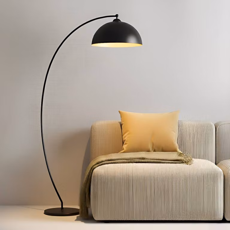 Lampada ad arco Jonera Lindby, Nero, Soggiorno / Sala da pranzo, Metallo, Giovanile, Lampada da terra