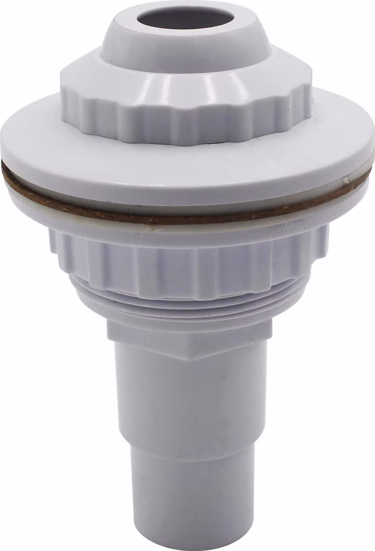 Doppia bocchetta girevole - Bocchetta di retrospinta - Collegamento del tubo 32/38 - Adatta per piscine con pareti in acciaio - Materiale ABS - Peso 130 g - Bocchetta per piscina