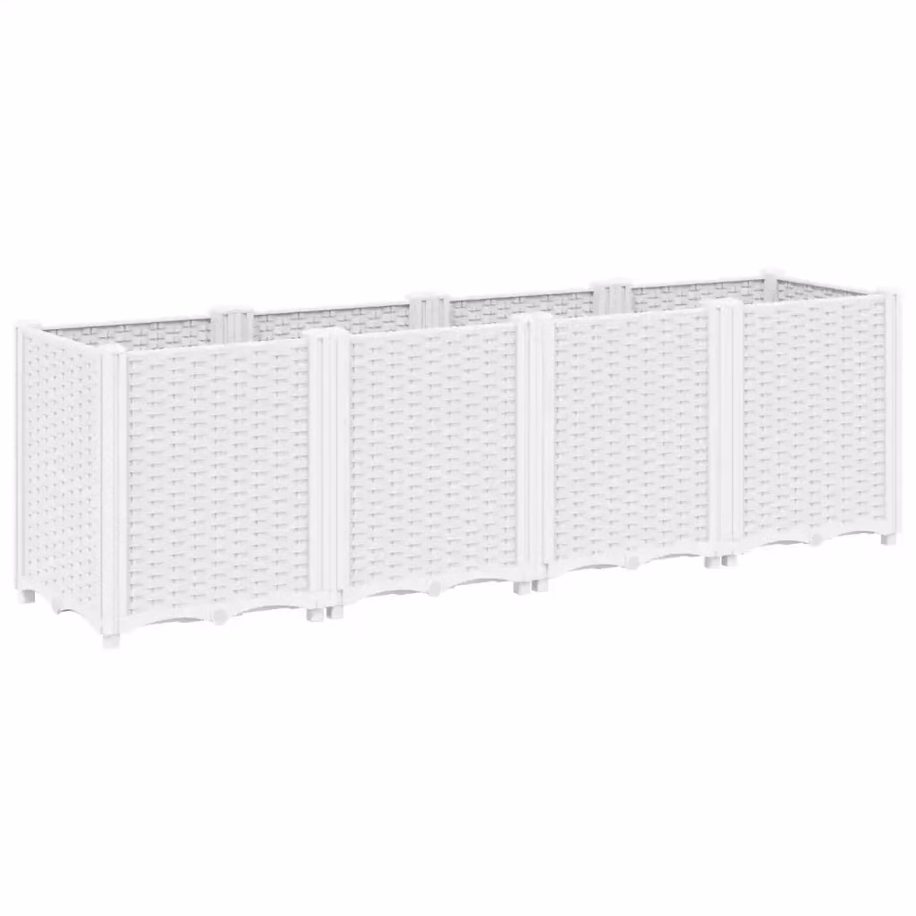 Fioriera da giardino vidaXL bianca in plastica L: 160 cm, P: 40 cm, H: 53 cm – 2