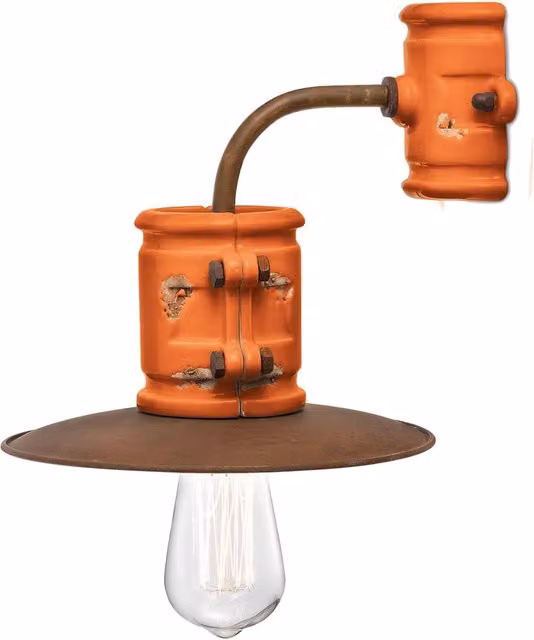 Applique Vintage Urban Ferro E Ceramica Arancio 1 Luce E27 25Cm