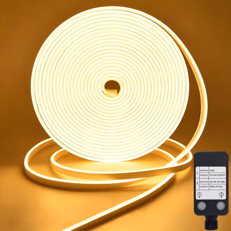 Striscia LED da 10 metri, 24 V, dimmerabile, luce bianca calda, impermeabile, adatta per interni ed esterni