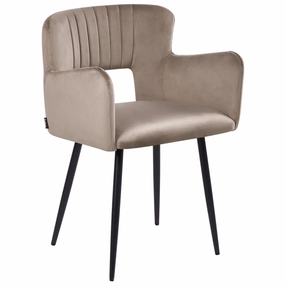 Set di 2 sedie da pranzo BELIANI in velluto beige con braccioli e gambe in metallo stile industriale – 2