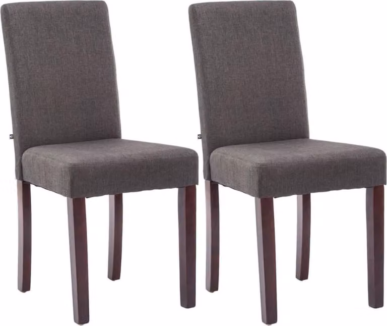 set di 2 sedie da pranzo - sedie da cucina - imbottitura confortevole | colore: grigio scuro, colore del corpo: cappuccino