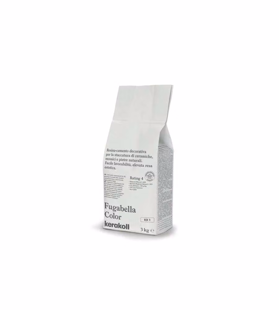 Kerakoll Fugabella Color Bianco KK 1 3kg - Stucco Ibrido Resina-Cemento - Grigio