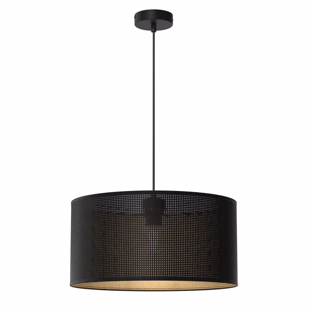 Lampada a sospensione nera con interno dorato Ø40cm maglia Loft 1xE27 15W Luminex