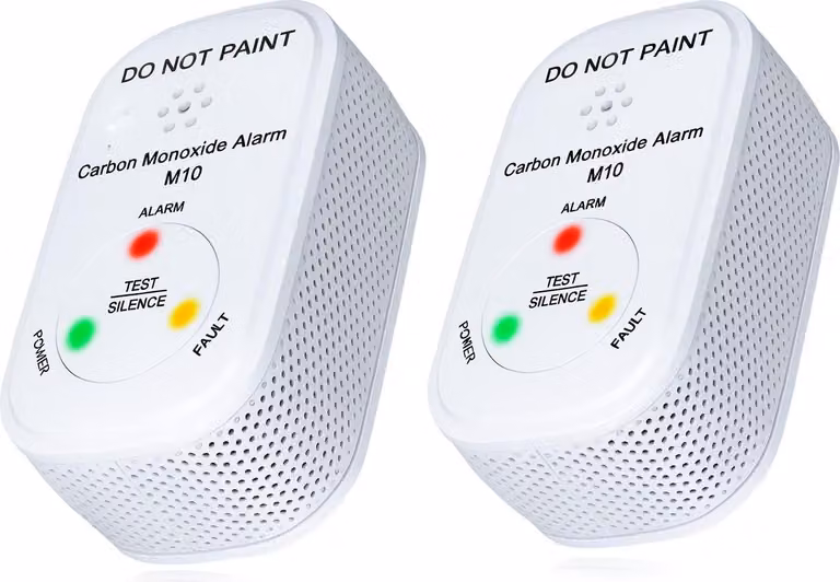 NEMAXX® M10 Mini Rilevatore CO Set 2 – Rilevatore monossido di carbonio per interni,batteria integrata,sensore elettrochimico,allarme 85 dB,EN 50291-1