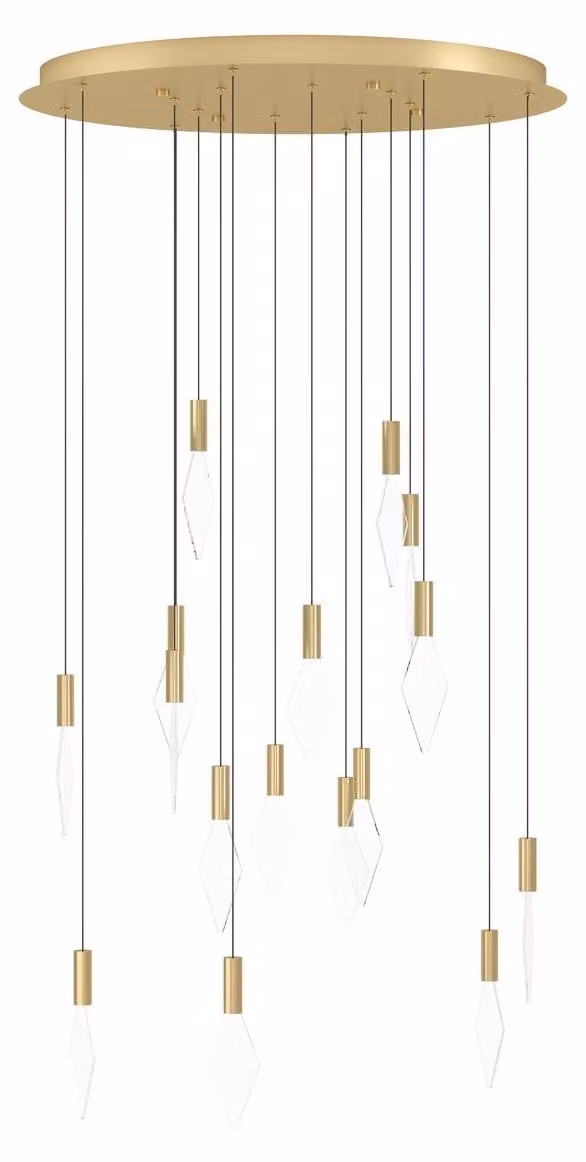 Lampada a sospensione LED Mirador di EGLO, elegante lampada a sospensione, lampada a grappolo in metallo con elementi in vetro acrilico, lampada a sospensione bianco caldo, Ø 78 cm