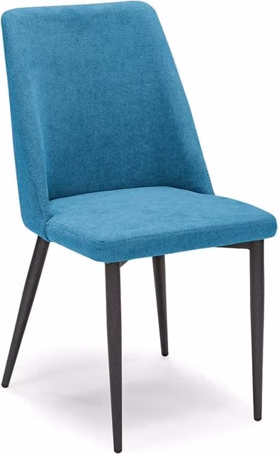 Sedia imbottita per sala da pranzo e cucina ALEXIA Redokasa con rivestimento in tessuto idrorepellente turchese e gambe in metallo design moderno