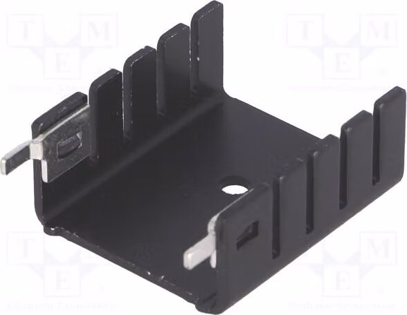 1 dissipatore di calore: colore nero, pressato. Dimensioni: larghezza 25,4 mm, altezza 12,7 mm. Modello: HS-003, capacità di dissipazione: 13 K/W