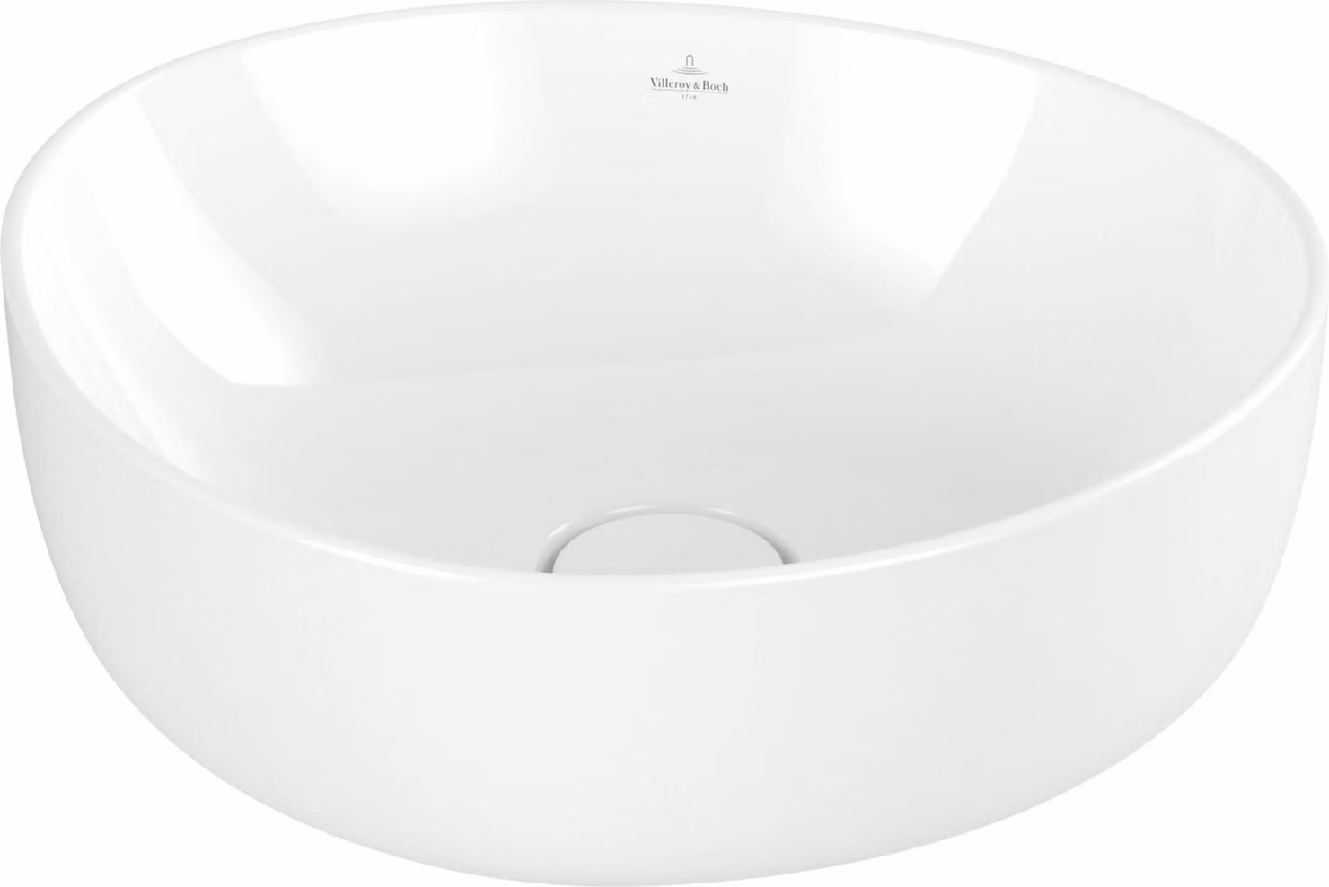 V&B ANTAO lavabo da appoggio 40x39,5 cm, asimmetrico, senza sfioratore, bianco C-plus