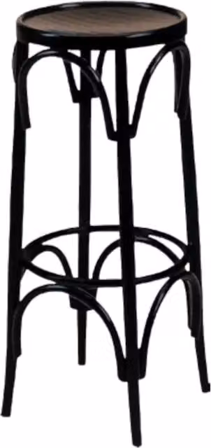 Sgabello bistrot in legno di faggio laccato nero Mobili 2G L/P/H: 36 x 36 x 72 cm – 2