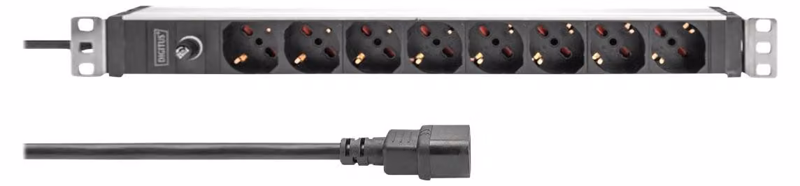Digitus DN-95410-IT DIGITUS 8-Fach Steckdosenleiste 1HE PDU, IEC C14 St. IT
