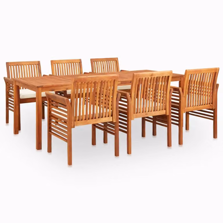 The Living Store Set da pranzo da giardino 7 pezzi con cuscini in legno massiccio di acacia