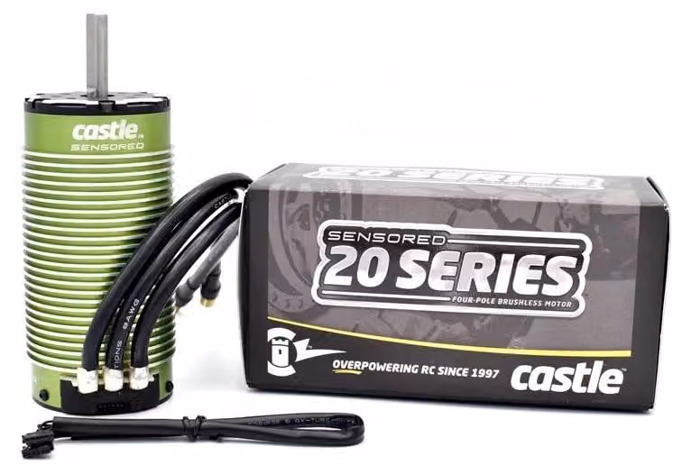 Motore per modellismo Castle 2028, 1100 giri/volt, con sensore