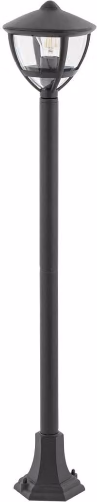 Lampada da terra per esterni Alluminio E27 IP44 100 cm di altezza Nero Moderno Luce di percorso