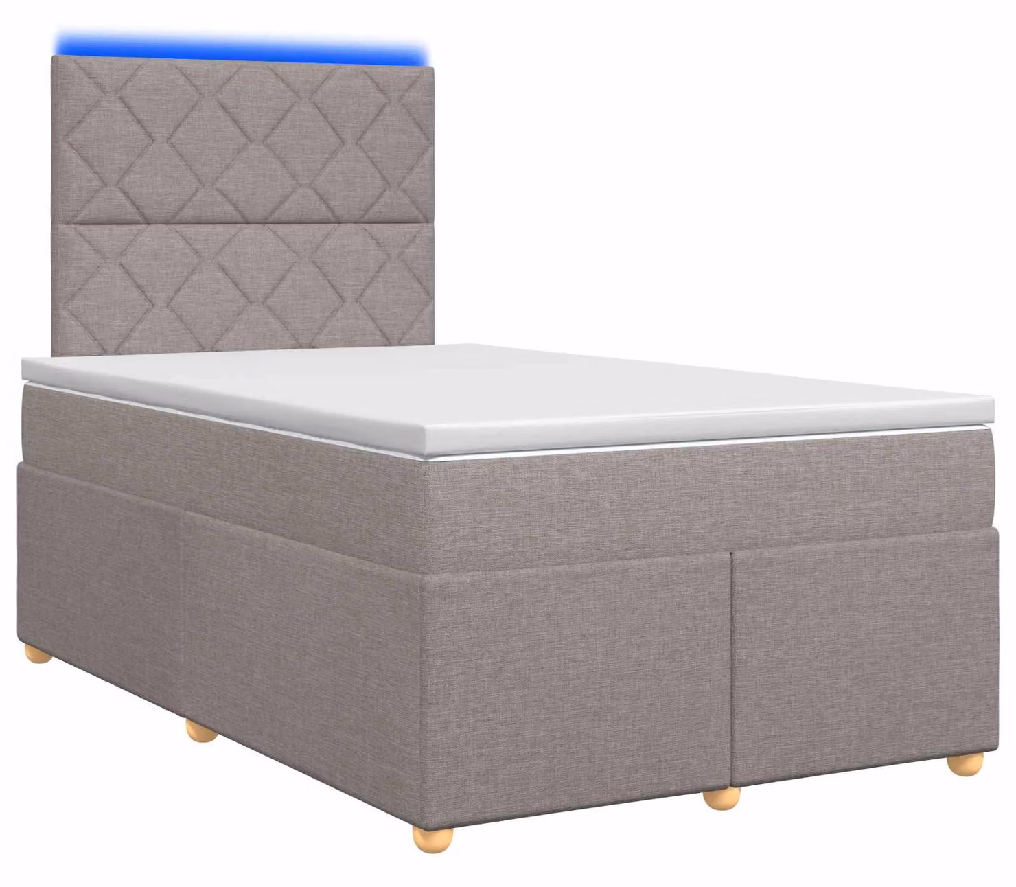 Letto a molle con materasso Taupe 120 x 200 cm in tessuto