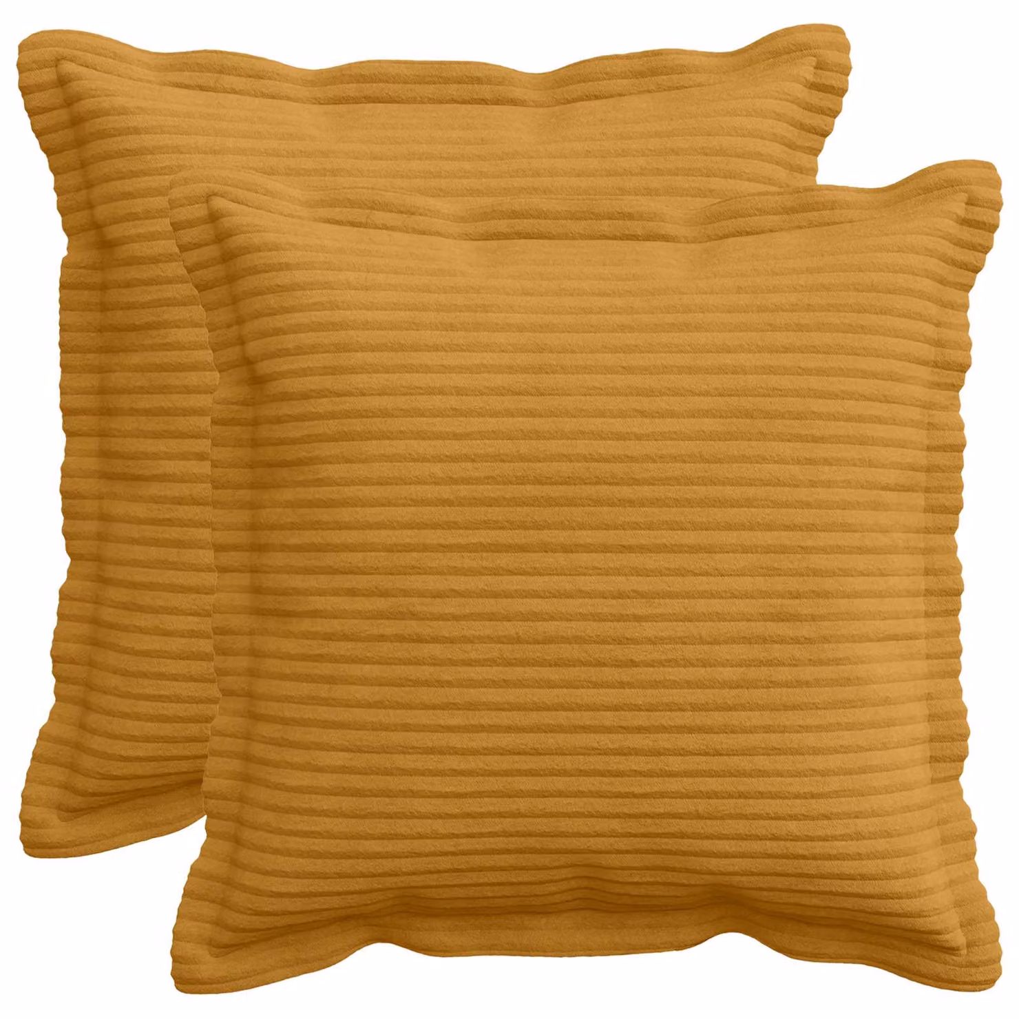 Set di 2 federe vidaXL HOUTEN in velluto a coste giallo, L 50 x P 50 cm