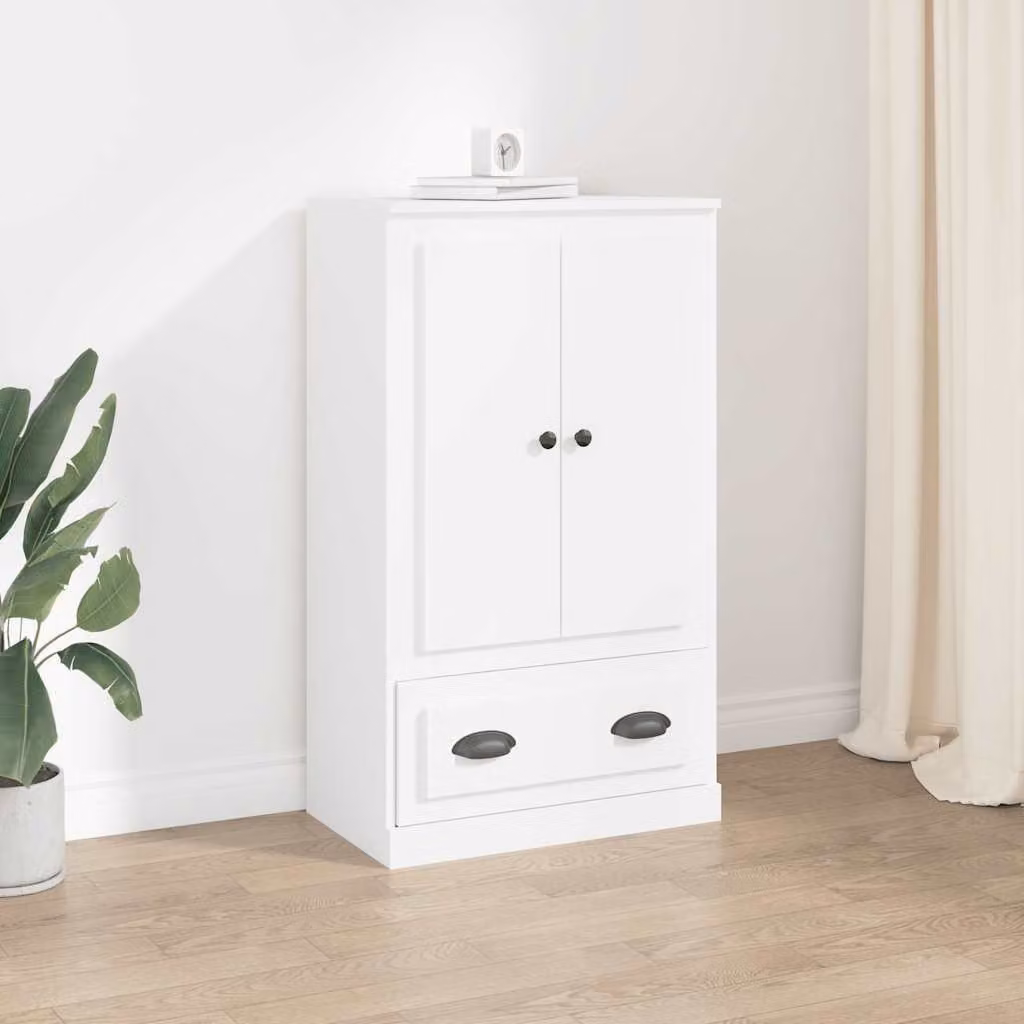 Credenza bianca vidaXL in legno multistrato con design minimalista, L 60 cm x P 35,5 cm x H 103,5 cm