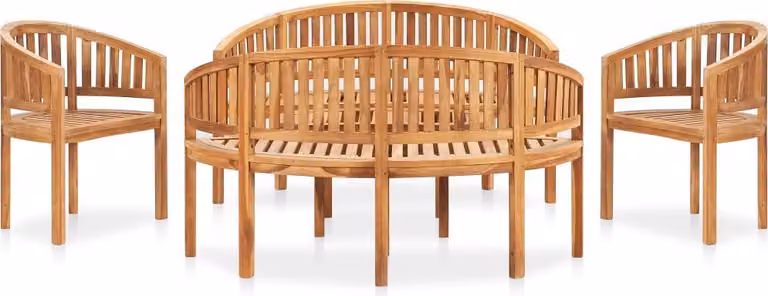 Maison Exclusive - Set da giardino 5 pezzi in legno massello di teak