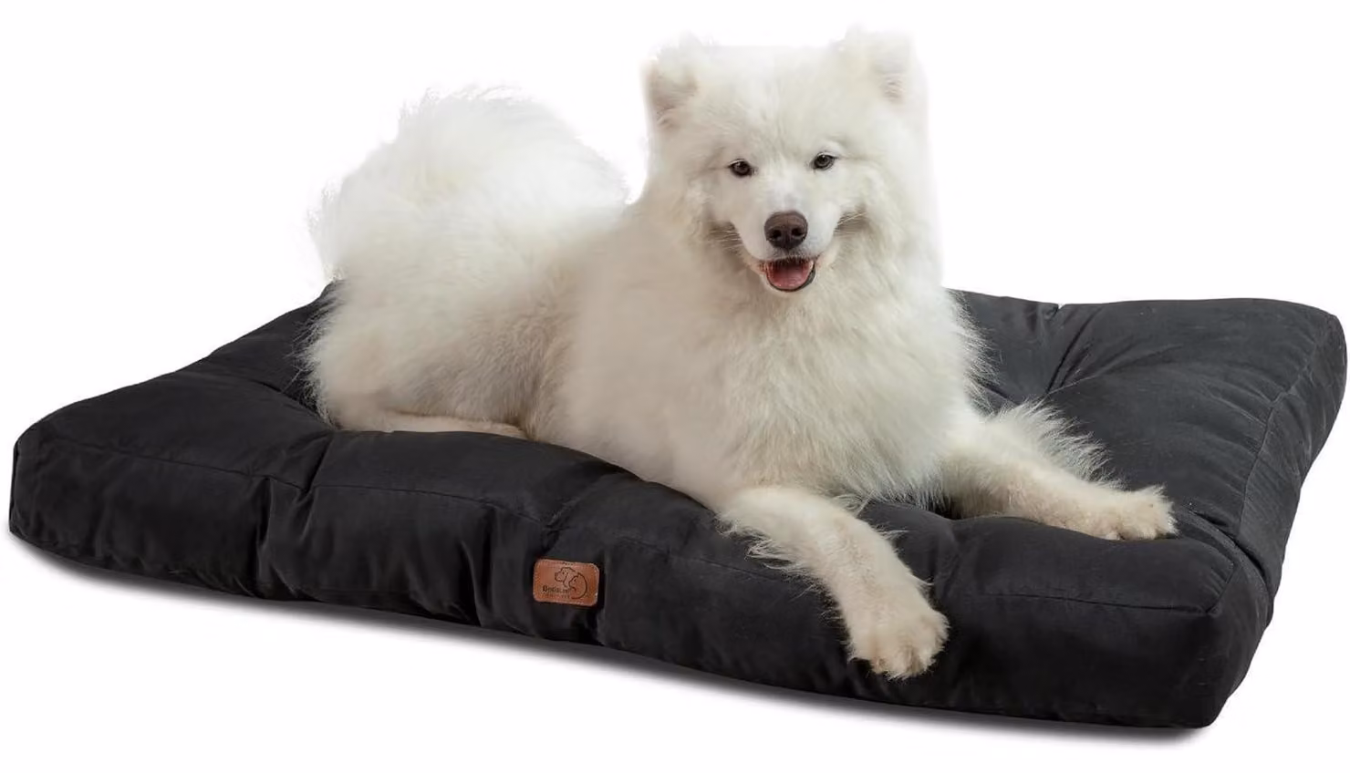 Cuscino per cani XXL, 120x90 cm, colore nero intenso, altezza 10 cm, lavabile, imbottito, adatto per uso esterno